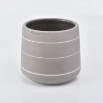 porcelana Tarro vela de cerámica gris de 495 ml fabricante