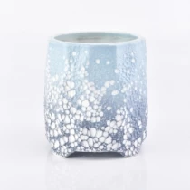 porcelana Candelabro de cerámica de 14oz de onda blanca para la fabricación de velas fabricante