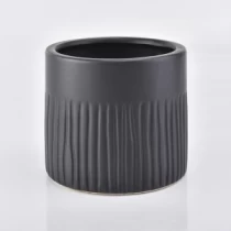 China Castiçais de cerâmica preta fosca de 12 oz fabricante