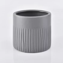 Chine Pot à bougie en céramique gris mat avec motif arbre 500ml fabricant