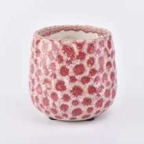 China borcan de lumânări din ceramică roz efect zăpadă producător