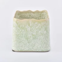 China light green square ceramic candle jar manufacturer