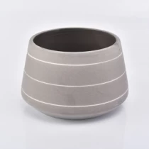 Chine grand pot à bougie en céramique de couleur grise fabricant