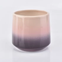 China Best selling luxury two-color round bottom ceramic candlestick 10oz hot home decoration manufacturer