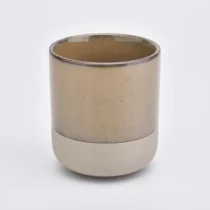 Cina Portacandele in ceramica cilindrica in vetro ambra da 10 once produttore