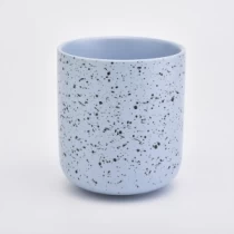 China Runde Form 12oz blaue Farbe Keramik Kerzenhalter Hersteller