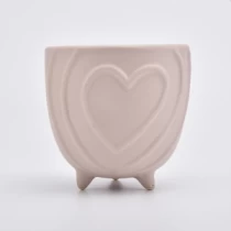 Cina Decorazione per la casa con supporto in ceramica a forma di cuore rosa opaco produttore