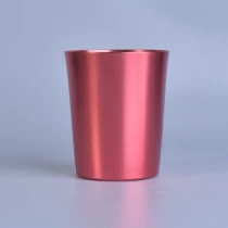 China Shiny Red Cooper Alumium Metal Light Refilled Candle Jar manufacturer