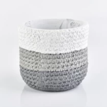 Chine Sac tricoté effet béton 15 OZ bougie pot maison décoration pot de fleurs gris fabricant