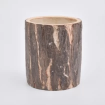 China Natural concrete candle holders with bark surface manufacturer