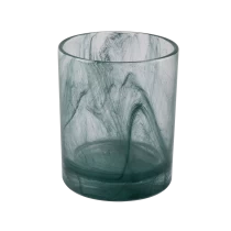 China 200ML ink paint effect cylinder luxury glass candle holder for wholesale manufacturer