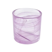 China Newly design cylinder purple glass candle holder from Sunny Glassware manufacturer