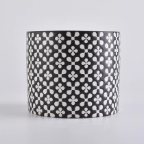 China 510ml black ceramic cylinder flower candle jar empty for wholesale manufacturer