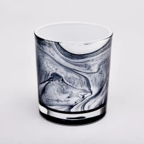 China New 300ml luxury design pattern empty glass candle jar wholesale manufacturer