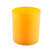 China Bright yellow glass jars for candle making, 8oz colorful glass vessels manufacturer