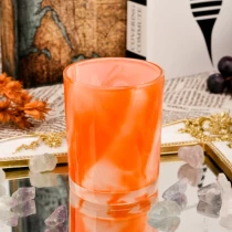 China 8oz luxury hand painting colorful glass candle jar for home decor wholesale manufacturer