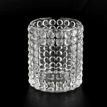 China Luxury 8oz exquisite clear glass candle jar for candle making manufacturer