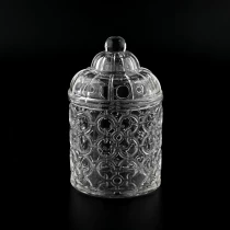 China New design 10oz clear glass candle jar with lids supplier manufacturer