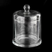 China 12oz clear glass candle jar with dome candle holder bell jar supplier manufacturer