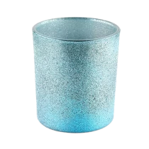 China Wholesales 8oz Custom Luxury Cyan Frosted Empty Glass Candle Jars manufacturer