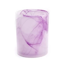 China Hot sale 10oz glass purple candle holder for home decor manufacturer