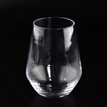 China Newly design 400ml glass candle holder arc-shaped candle jars manufacturer