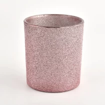 China Pink frosted glass candle jar frost glass jar for home decor manufacturer