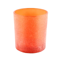 China Orange glass candle jars high quality Glass Candle holder manufacturer