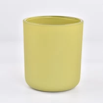 China 17oz glass jar for candles olive green glass vesssels supplier manufacturer