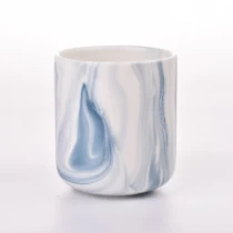 China Hot sale 12oz light blue ceramic candle jar manufacturer