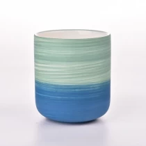 China New 13oz gradient blue ceramic candle holder wholesale manufacturer