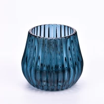 China 8oz arc-shaped luxury design glass candle vessels wholesale manufacturer