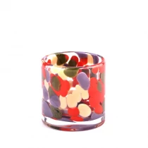 China 8oz 10oz colorful glass candle holder luxury glass vessels supplier manufacturer