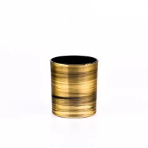 China New 300ml gold glass candle jars with electroplating imitation effecting manufacturer
