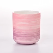China New design pink ceramic candle vessels for candle making wholesale manufacturer