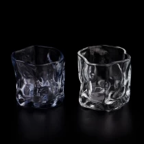China 8oz blue glass candle vessels new design glass candle jars wholesale manufacturer