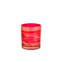 China Factory direct sales spray red inside and gold outside the glass candle jar manufacturer