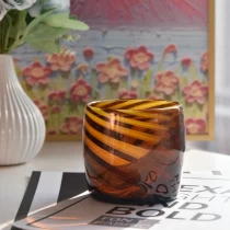 China Custom Nordic multi-colored glass candle jar home decor manufacturer