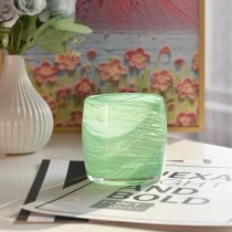 China Wholesale popular custom green glass candle jars for home decor manufacturer