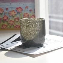 China Wholesale black fine flash glass candle jars in bulk candle holders manufacturer