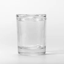 China Empty 8oz transparent glass vessel candle jar with lid manufacturer