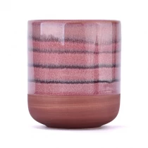 China Popular Colored Glazed Ceramic Vessel Candle Jar for Candle Packing manufacturer