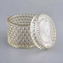 China luxury glass candle container with lid manufacturer