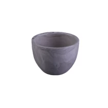 China Wholesales Round grey tea light candle ceramic holder manufacturer