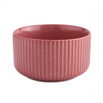 China pink candle containers with color luxury wide empty ceramic candle jars manufacturer