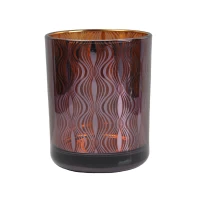 China Wholesales luxury cylinder electroplated glass custom candle jas 8oz manufacturer
