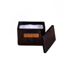 China Sunny design luxury square glass candle jar with lid manufacturer