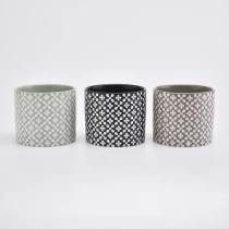 China Black  fresh flower  ceramic candle jar manufacturer