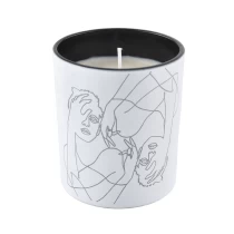 China matte white empty luxury candle vessels with lid frosted empty glass jar manufacturer