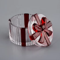China bowknot design luxury candle vessels with lids manufacturer
